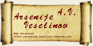 Arsenije Veselinov vizit kartica